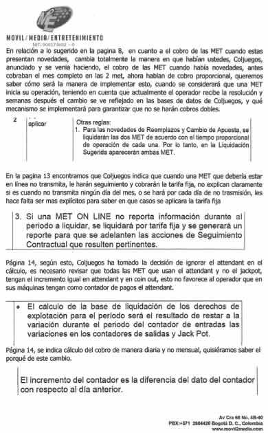 Comentarios sobre modificaciones a Conexión Online 