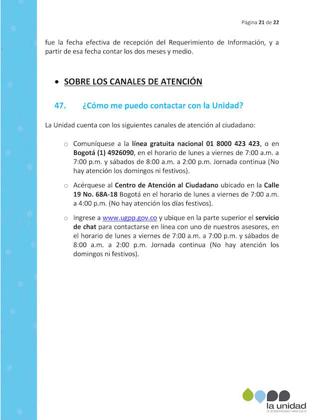Pregunta un lector sobre nuestra noticia de la UGPP 