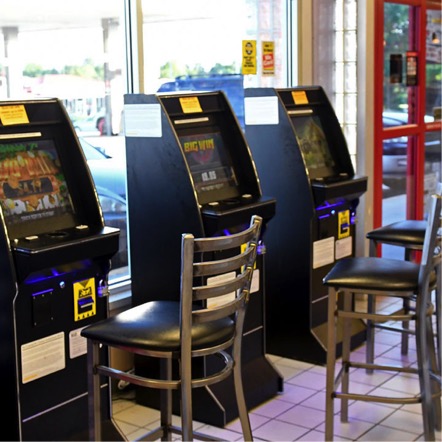 The street is taken by assault for illegal gambling machines in America