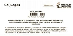 Attention Coljuegos will modify the procedure for the authorization of localized games