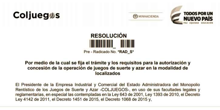 Attention Coljuegos will modify the procedure for the authorization of localized games