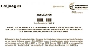 Coljuegos and Gaming labs changes their work conditions