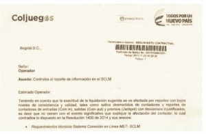 Online Connection: Changes in the transmission of slot machines Coljuegos