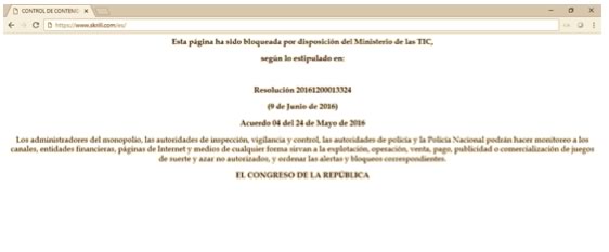 Skrill in Colombia: blocked by Coljuegos?