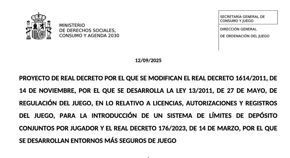 Spain moves toward cross-operator deposit caps, setting €700 daily default