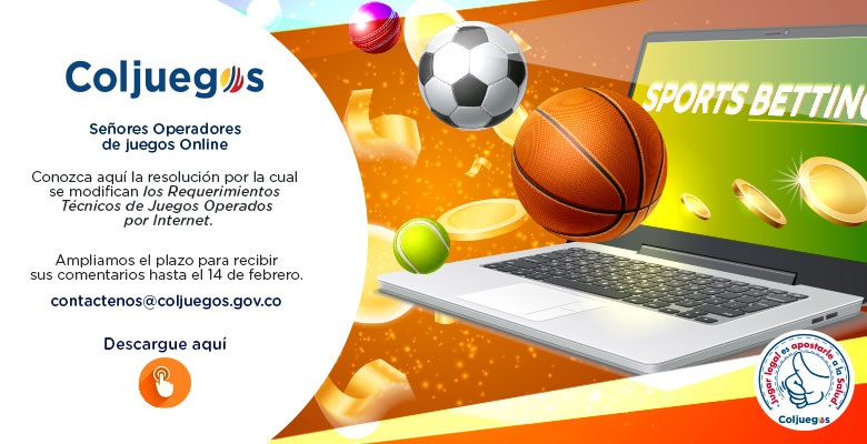 Coljuegos amplia plazo hasta el 14 de febrero para enviar los comentarios sobre la modificación a los requerimientos técnicos de juegos operados por internet