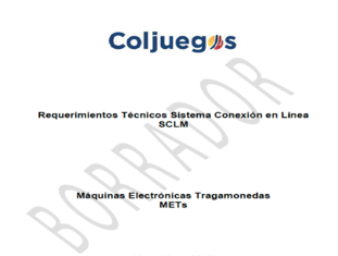 Coljuegos eice  pone a consideracion el manual para conexion en linea de METs