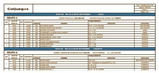 Coljuegos inventario desde ayer en Nariño y sur de Colombia