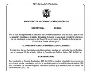 Coljuegos público el borrador del decreto que fija los requisitos que deben cumplir los interesados en importar MET