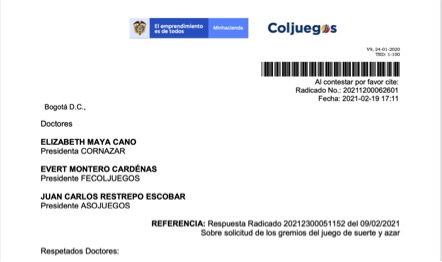 Coljuegos responde a Juegos Localizados