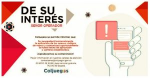 Coljuegos suspende el uso de los códigos de marca