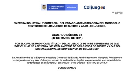 "Desde ahora se permite ofrecer diferentes tipos de juegos operados por internet, Coljuegos"
