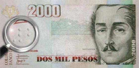 En circulaci?n billete de $2.000 con nueva se?al para invidentes