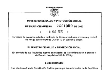 Gobierno aprueba protocolo de bioseguridad para casinos