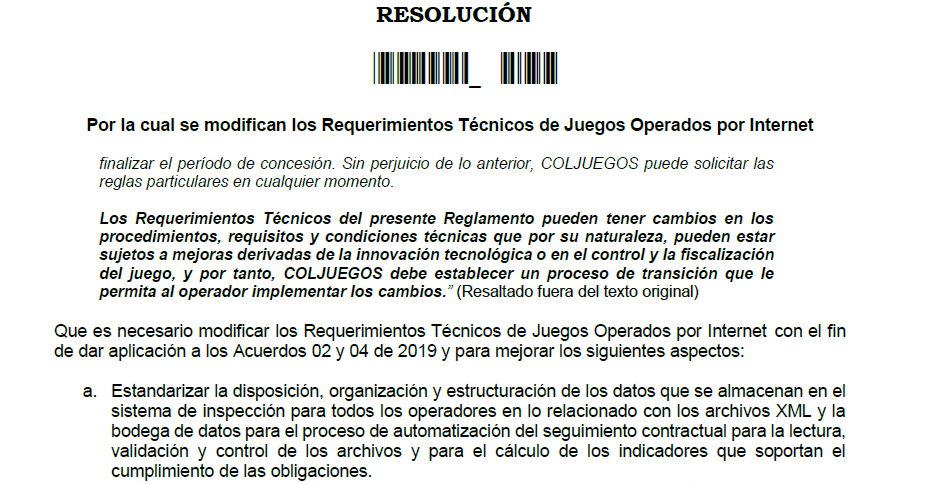 Liquidación sugerída