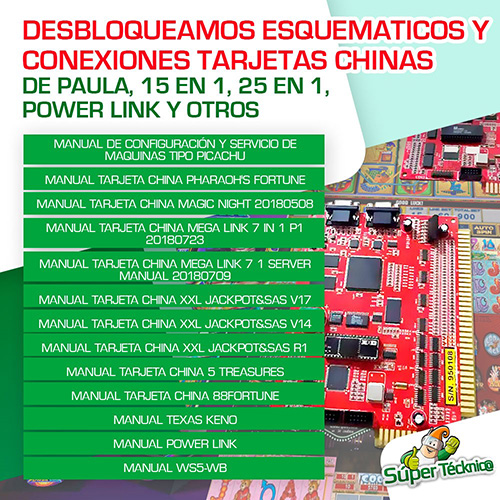 TARJETAS CHINAS CLONES MANUALES DE CONEXIÓN