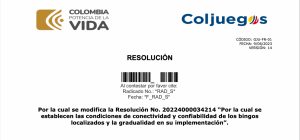 Coljuegos publica proyecto para modificar conexión de bingos en Colombia
