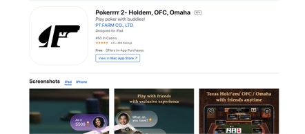 Through a mobile app three people managed illegal poker tables