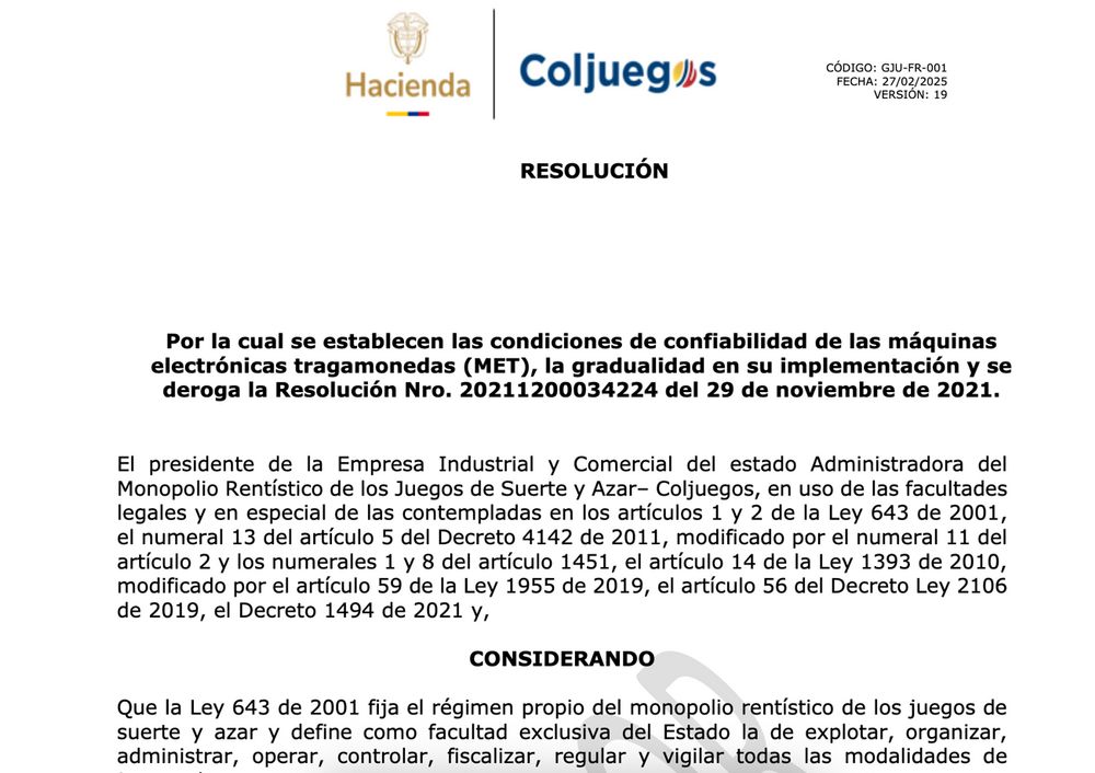 La nueva resolución de Coljuegos® obliga a depurar inventarios y comprar solo máquinas homologables